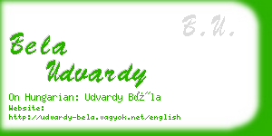 bela udvardy business card